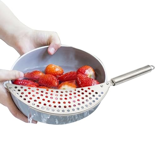 Mdikawe 鍋サイドストレーナー,台所用 果物 野菜 鍋 ストレーナー カラander スチーマー 調理器具 パスタ サラダ 野菜 果物 家庭料理 キャンプ | メッシュインサート コロンダー 蒸し器 パスタ 麺 フルーツサラダ 食事準備 キャンプ用