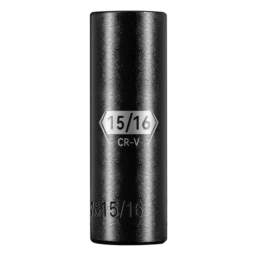 Image of BLACKROBOT 1 /2 Inch Drive 6-Point Deep Socket, 15 /16 inch Deep Impact Socket, CR-V Steel