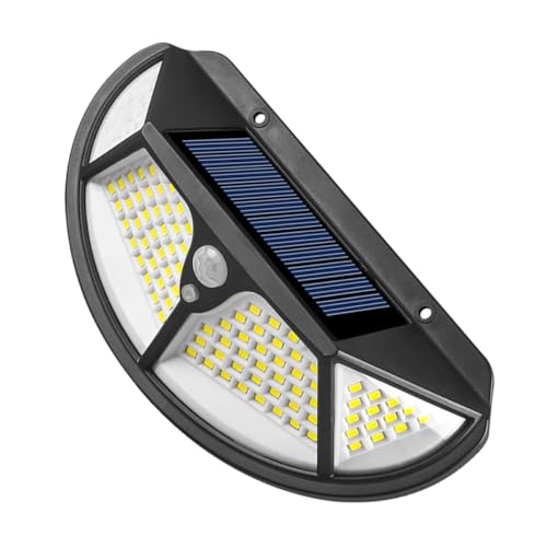Alipis Luz Solar de Pared Sensor de Movimiento 4 Lados, 102 Leds Smd, para Exterior, Jardín, Patio y Terraza, Iluminación de Seguridad