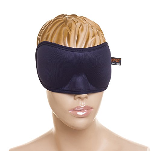 Image of HIVER Polycotton 3D Sleep Mask For Privacy-Never Broken- (Any Machine Washable) Eye Mask For Sleeping Locking Light 100%- Blindfold Airplane Mask- Night Blinder Eyeshade For Men Women (Blue)