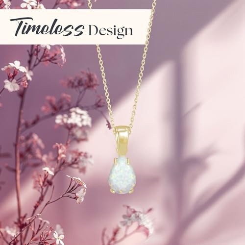 14K Gold Plated Gemstone Necklace for Women - Birthestone Teardrop Necklace - Gold Jewelry for Women - Dainty Gold Necklace - Everyday Necklaces - Gold Necklaces for Women4