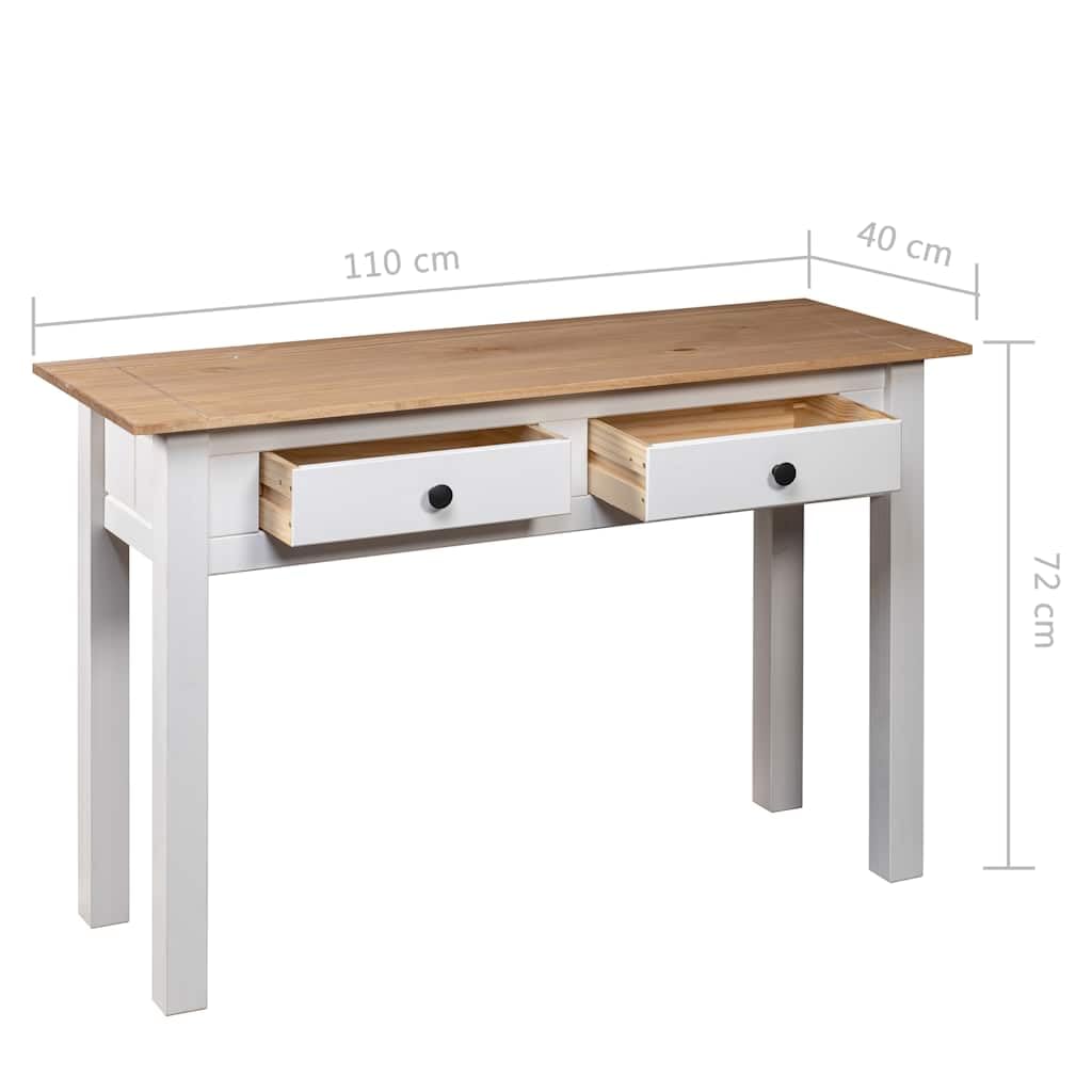 Tavolo consolle in legno di pino, 110 x 40 x 72 cm, colore: bianco