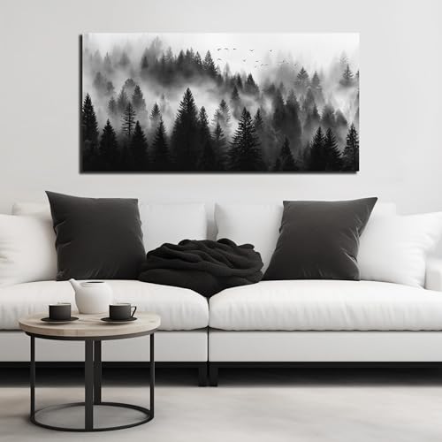 MDHKVPM Foggy Forest Canvas Wall Art Natural Landscape Wall Decor by MDHKVPM - Used condition - Image 4