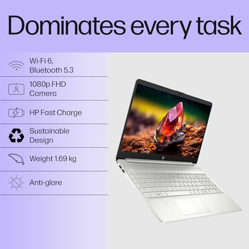 HP 15s, 12th Gen Intel Core i3-1215U (8GB DDR4, 512GB SSD) FHD, Anti-Glare, 15.6"/39.6cm, Win 11, Office 21, Silver, 1.69kg, fy5011TU, Intel UHD... - Image 3