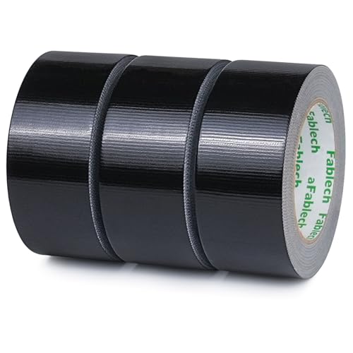 Image of 3-Pack Duct Tape Heavy Duty, 9 Mil Thickness, 2 Inch x 30 Yards, Waterproof Strong Adhesive, Flexible,No Residue, Tear by Hand, Multi-Use for Repairs, DIY, Industrial & Home (Black)