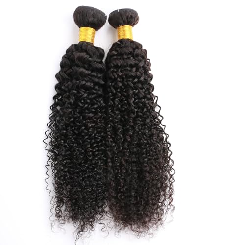 Huarisi 2 Bundle Kinky Curly Weaves Human Hair 24 26 Inch Long Curly Bundles 8a Unprocessed Brazilian Hair Extensions for Black Women Sew in Weaving Natural Color - Image 3