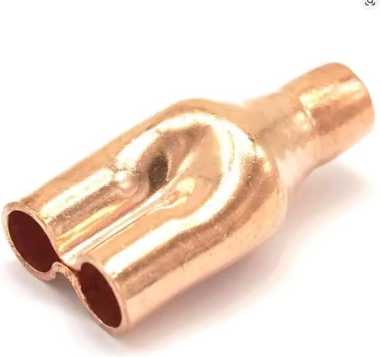 6.35-28.6mm Copper Fitting Equal Pants Y Type Welding Pipe Connector 3 Ways for Air Conditioning Refrigeration(22mm)