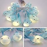 Gugou 1.5M 10 Lights Battery Powered Cute Animal Spotty Shark Shape LED String Lights for Indoor/Outdoor Halloween Christmas Thanksgiving Home Party Children Kids Bedroom Decoration