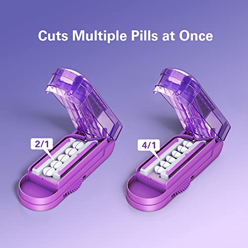 Image of DEPAD Pill Cutter Splitter for Small and Tiny Pills, Pill Splitter for Cutting Multiple Pills with Adjustable Bars & Hidden Blade, Safely Cuts Small or Large Tablets for Seniors & Pets