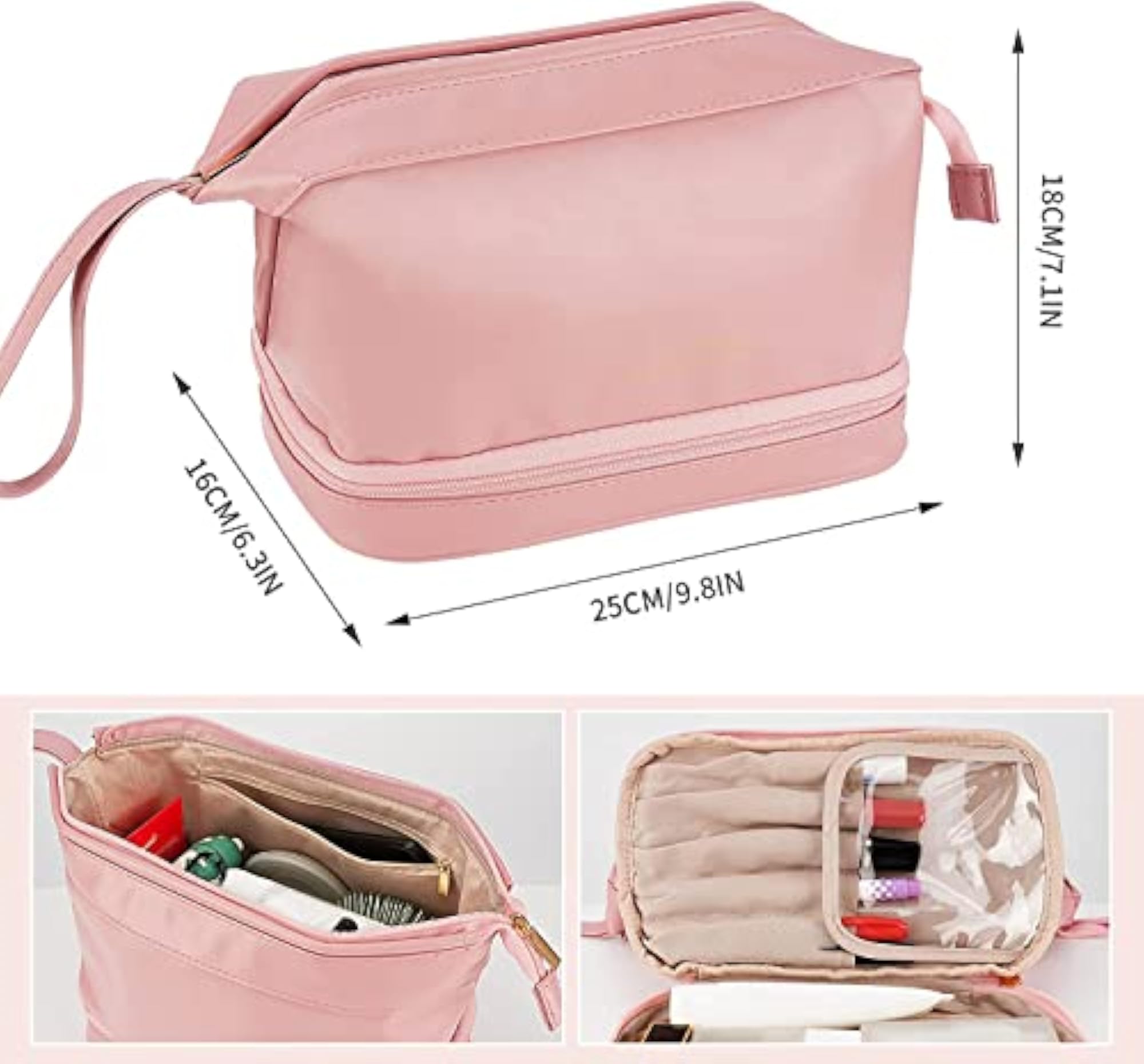 High-end Double Layer Cosmetic Bag, Travel Makeup Organiser