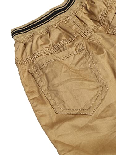 Image of ADBUCKS Boys Mid Rise Relaxed Easy Wash Chambray 3 /4th Cargos Trousers