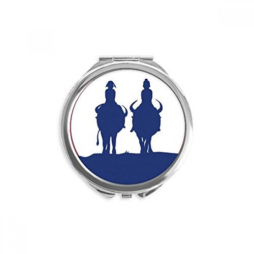 Miroir rond Thaïlande éléphant sunset compact pour corriger le maquillage qui coule