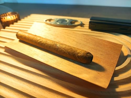 Woho Spanish Cedar Sheets for Humidor, Spanish Cedar Wood Veneer Lumber Strip Chip for Dividing or Lighting Up Cigars, Humidor Accessories for Tube Jar and Box (10 Count (Pack of 1))