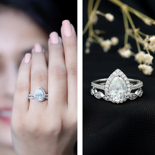 Certified Moissanite Engagement Ring With Wedding Band, D-Vs1 Quality, Moissanite Bridal Ring Set - Ready To Gift2