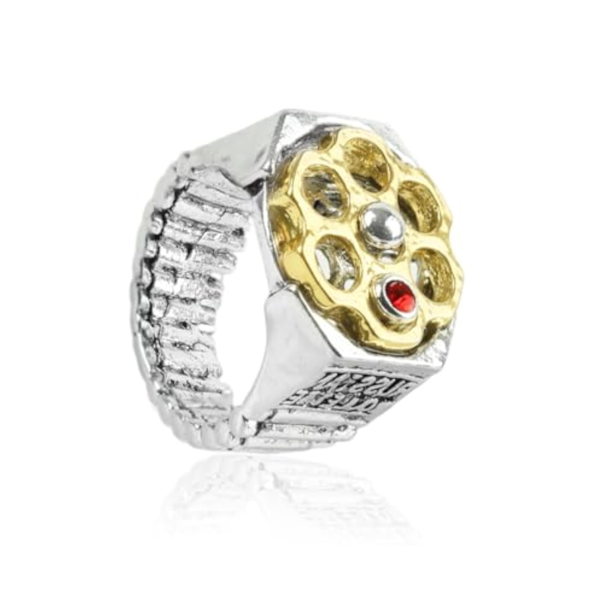 Punk Style Two-Tone Metal Statement Ring