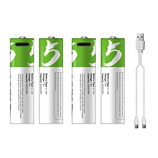 Moniss Bateria de lítio AA recarregável de porta tipo C 1,5 V Bateria 2600 mWh Alta capacidade Tensão constante Recarga rápida Utilitário ecológico Bateria reutilizável para campainha de brinquedo