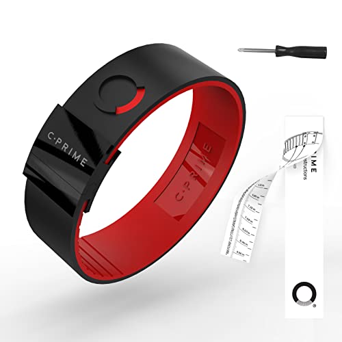 cPRIME Sports Balance Bracelet NEO Broadline Cold Size, Silicone Energy Bracelet Sport Bracelet Men Women Provide Endurance Strength for Sports (Black Red, 8.4'')