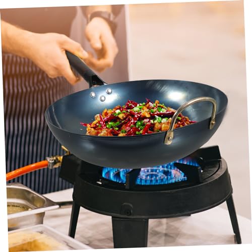 Wok de hierro Unomor con mango de madera miniatura 2