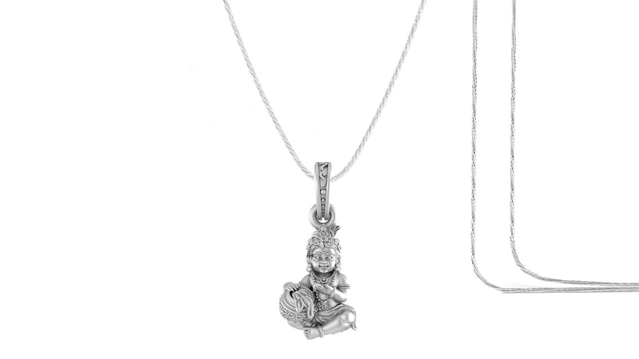 A AKSHAT SAPPHIRE Sterling Silver (92.5% purity) God Kanha Bal Laddu Gopal Chain Pendant for Men & Women Pure Silver Bhagwan Thakur ji Kanhaiya Chain Locket for Good Health & Wealth (B097KHDY9C) Amazon Price History, Amazon Price Tracker