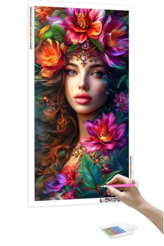 Guuogxan DIY 5D Diamond Painting kit Completo, Mujeres Tamaño Grande Adultos Cuadrado Rhinestone Bordado Diamante Arte Números Pintar, para Decor de Pared del Hogar, Navidad Regalo 40x80cm G-859