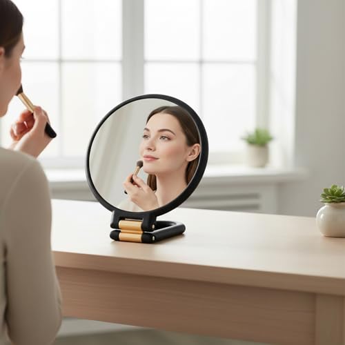 Espejo de maquillaje con aumento 50X, doble faz, manejable y con soporte miniatura 4
