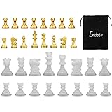 Endoto Resin Chess Pieces Mold Set, 16 Pieces Full Size 3D Silicone Chess Molds Kit for Epoxy Resin Casting, Family Party Board Games and Home Decoration