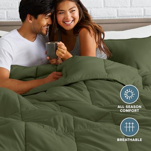 Image of Bare Home Comforter Set - Full Size - Ultra-Soft - Goose Down Alternative - Premium 1800 Series - All Season Warmth (Full, Cypress Green)