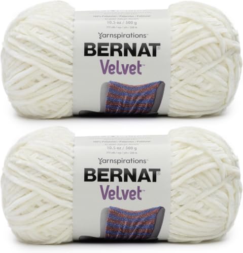 Image of Bernat Velvet Cream Yarn of 300g /10.5oz - Polyester - 5 Bulky - Knitting /Crochet (Pack of 24)