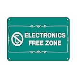 Lilyanaen New Metal Sign Aluminum Sign Room Sign Electronics Free Zone Business Sign No Cell Phones for Outdoor & Indoor 8'x12'