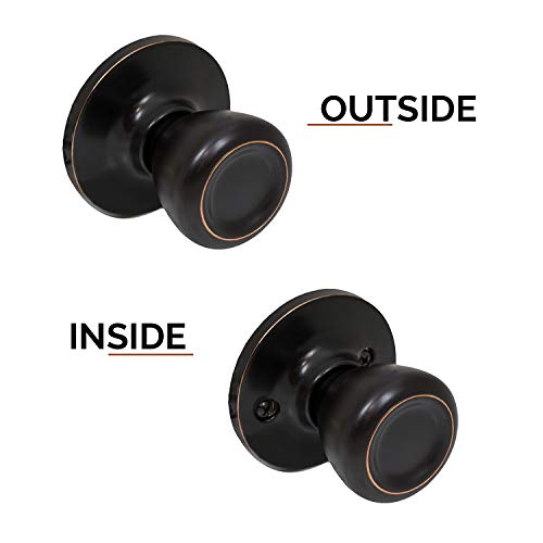 Pro-Grade Classic Passage Door Knob Handle Hall And Closet, Oil Rubbed Bronze #TOP3