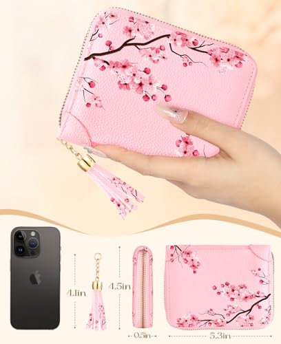 Image of Bistup 40 Slots Credit Card Holder for Women Girls, Plum Blossom