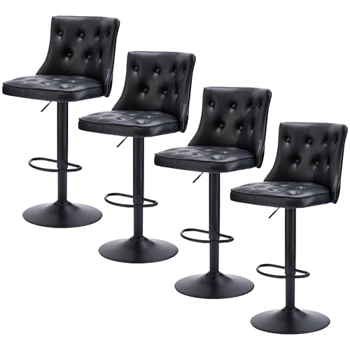 Image of FIRAVOE Counter Height Bar Stools Set of 4, Adjustable Height 25 inch-34 inch