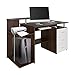 Produktbild hjh OFFICE 830074 Computertisch WORKSPACE H IV Walnuss/Weiß Schreibtisch mit Schubladen & Tastaturauszug, 89 x 137 x 60 cm