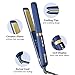 Hair Straightener 1 Inch, Ceramic Flat Iron for Hair, Hair Straightener and Curler 2 in 1 LCD Display, Blue