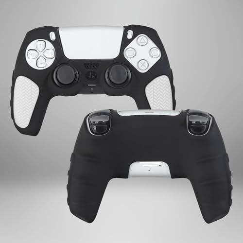 Image of PSS PS5 /PS5 Slim Controller Silicone Cover Case Anti Slip Protective Case Sleeve Compatible for PS5 Controller Remote Accessories (Black /White)