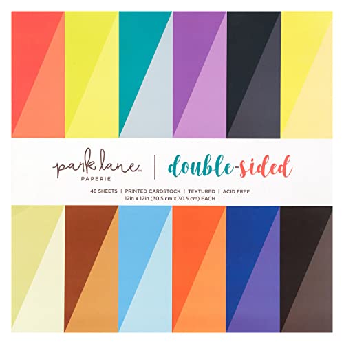 12X12 Cardstock Paper, 48 Sheets - Double Sided Multi Colored Cardstock, Textured Sheets - Thick Scrapbook Paper For Crafts And Card Making #TOP23