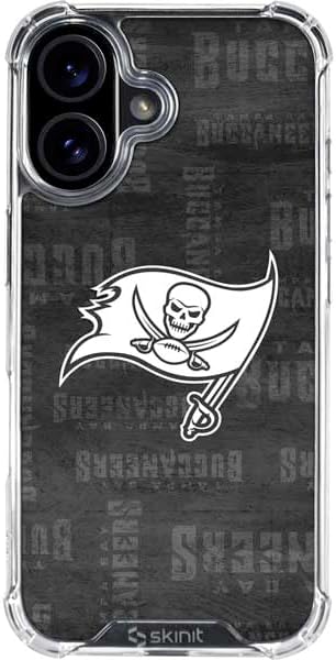 Skinit Clear Phone Case Compatible with iPhone 16 - Officially Licensed NFL Tampa Bay Buccaneers Zone Block Design