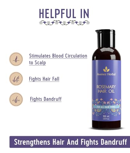 Avimee Herbal Rosemary Hair Oil | For Hair Fall, Hair Growth & Dandruff | Enriched with Neem, Amla & Bhringraj Oil | For Men & Women | 100 ml - Image 3