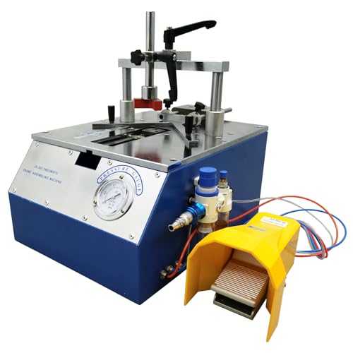 TECHTONGDA Pneumatic Picture Frame Nailer Benchtop Frame Nailing Machine with Foot Switch for Picture Photo Mirror Frame