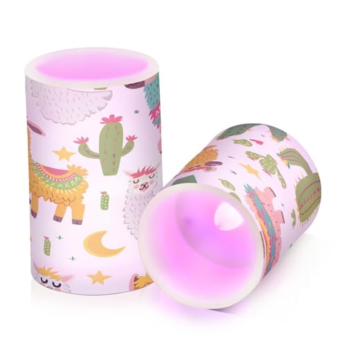ALAZA Many Sheep Flickering Flameless Candles Battery Operated with Remote Timer,Tea Light Candles LED Pillar Votive Candles set of 2 for Outdoor Indoor Decorations63