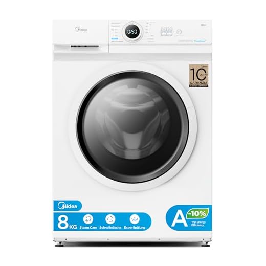 Midea Waschmaschine 8 kg Energieklasse A-10% 1400 U/Min Weiß MF10EW80BA10