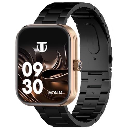 Image of Titan Mirage Premium Fashion Smartwatch|1.96 inch AMOLED Display with AOD|800 NITS Brightness|410 * 502 Pixel Resolution|Functional Crown|SingleSync BT Calling|IP68 (Metal Strap+ Extra Silicone Strap)