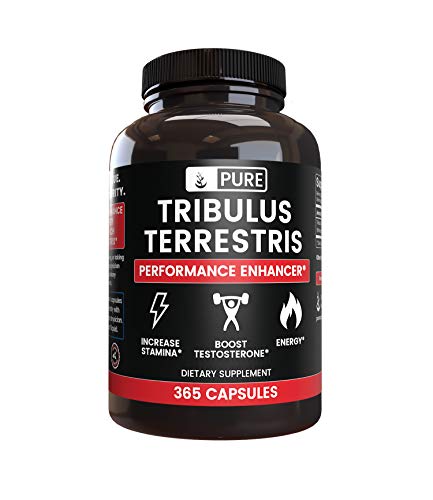 Tribulus Terrestris (365 Capsules) 45% Steroidal Saponins, 100% Pure, Made in USA, Non-GMO (2000 mg Serving)