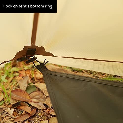 Image of Preself Footprint for Tipi Hot Tent, Ground Sheet Mat, Tent Floor, Waterproof Camping Tarp (Full - T1 T2 Large)