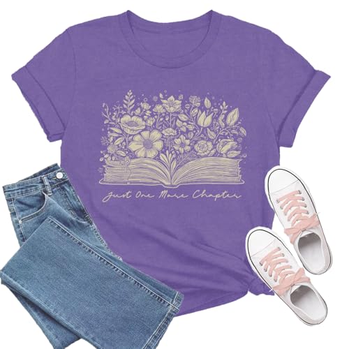 Image of Book Shirts for Women Book Lover T-Shirt Reading Tee Teacher Tops