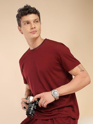Image of Thomas Scott Men's | Relaxed Fit | Solid | 100% Polyester | Co-Ord Set With Short Sleeve T-Shirt & Trouser