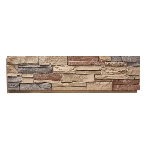 VEVOR Faux Stacked Stone Panel, 45.6 x 12.8 in Artificial Stone Wall Panels, High-Density PU Stones...