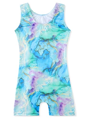 Image of HOZIY Gymnastics Leotards for Girls Unicorn Aurora Rainbow Mermaid Dinosaur Cupcake Sparkle Biketard Toddlers Kids Children