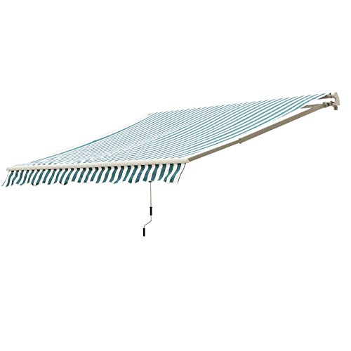 Outsunny 12' x 10' Outdoor Patio Manual Retractable Exterior Window Awning with Adjustable