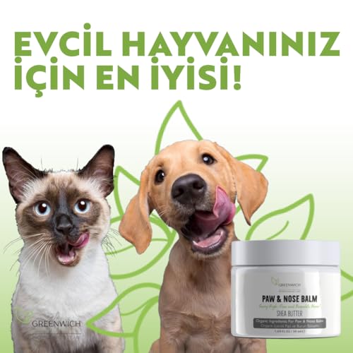 Greenwich Veganer Bio-Pfoten- und Nasenbalsam für Katzen und Hunde, Feuchtigkeits- und Rissreparaturcreme, natürlicher Schutz für trockene Pfoten und Nasen, Furry High-Fives, 50 ml